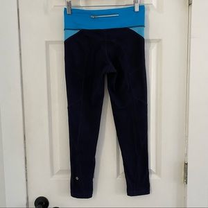 Lululemon Women's Athletic Crop Leggings Tights, 3/4 Length, Deep Navy, Size 6